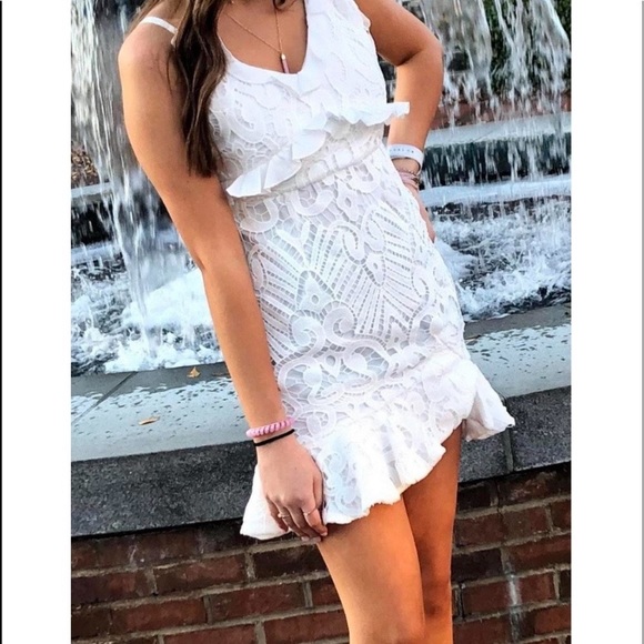 Angel Biba white lace sleevesless dress. Size large - Picture 10 of 14